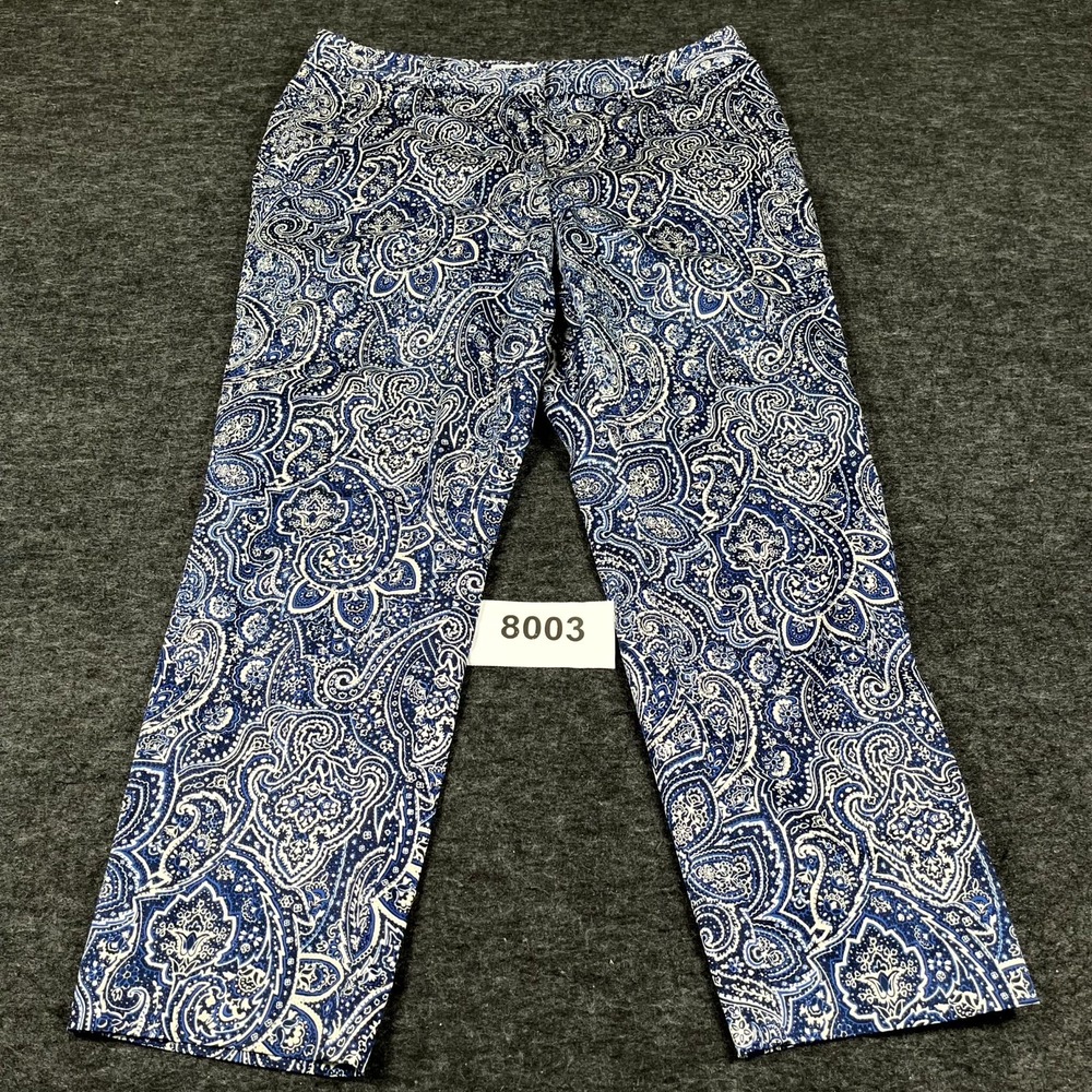 Charter Club Pant Shop Pants Womens 14 Multicolor Paisley Cotton Classic Fit